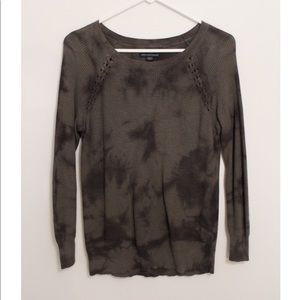 American Eagle Green/Black Tie-Dye Sweater M